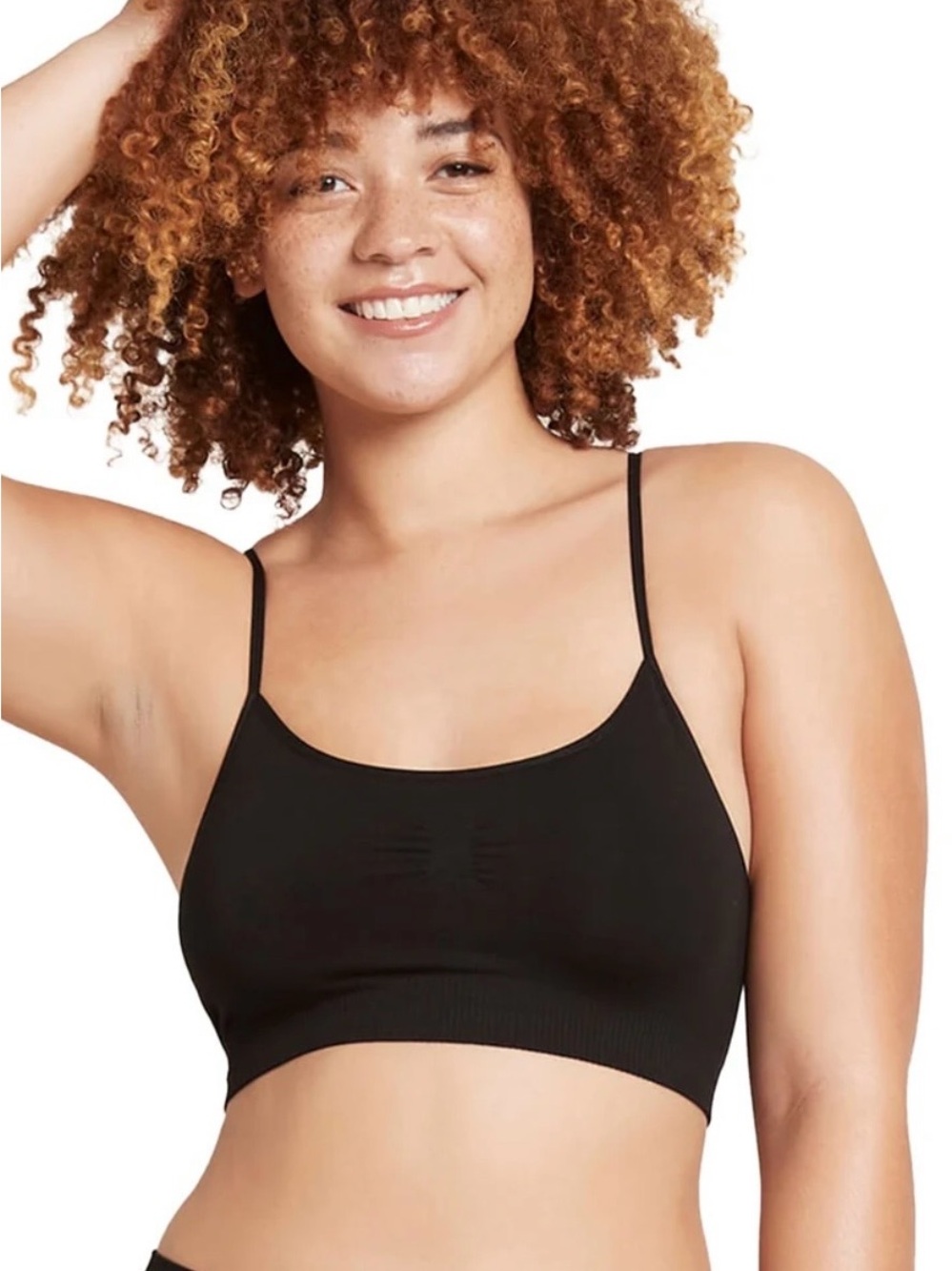BOODY Black Seamless Crop Bralette with Slim Straps